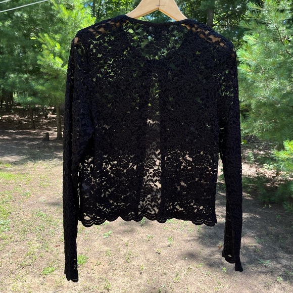 90s Connected Apparel Floral Lace Cardigan Roses Whimsigoth Cottagecore - Picture 3 of 12
